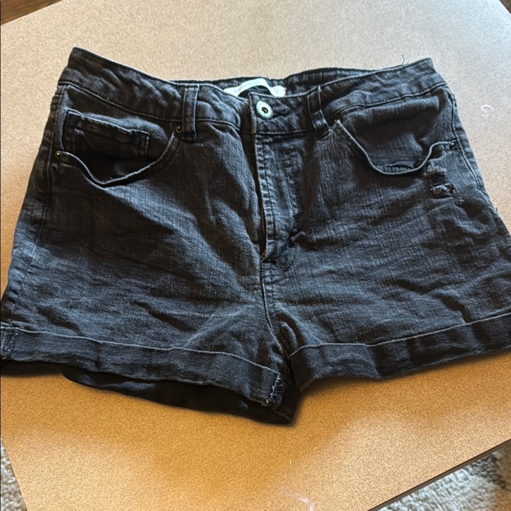Highway Jeans Black Denim Shorts